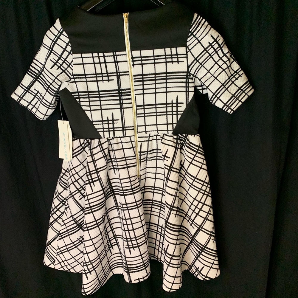 My Michelle Girls Black and White Dress Size 10 - Picture 5 of 8